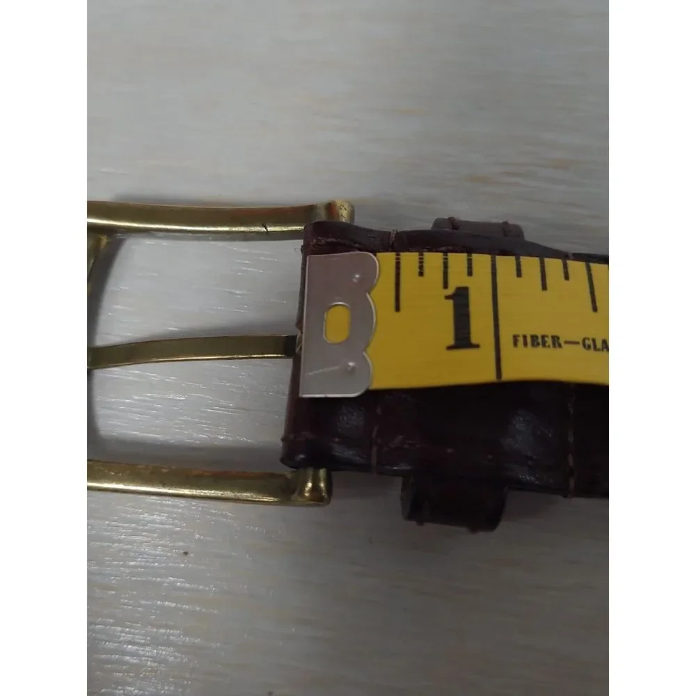 LL Bean CVT45 Classic Casual USA Brown‎ Leather Solid Brass Buckle Belt Sz 40